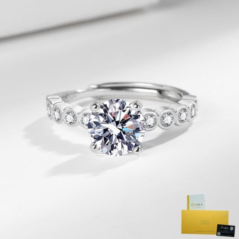 Product Introduction of [with Gra Certificate] 2 Karat Temperament Princess Real Ring Jewelry Ring 12