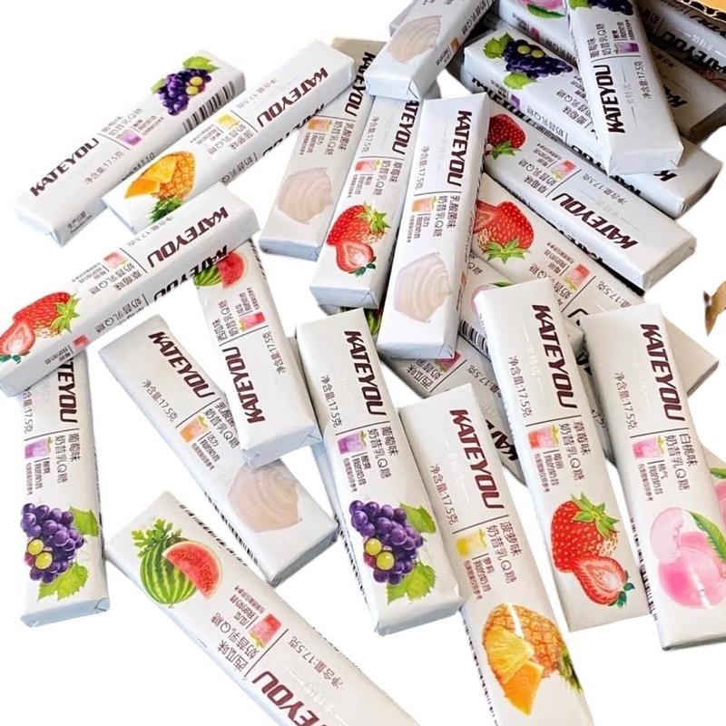 Thanh Kẹo Dẻo Sữa Chua Hoa Quả KATEYOU 17.5g, Kẹo Mềm Trái Cây Mix Vị 0