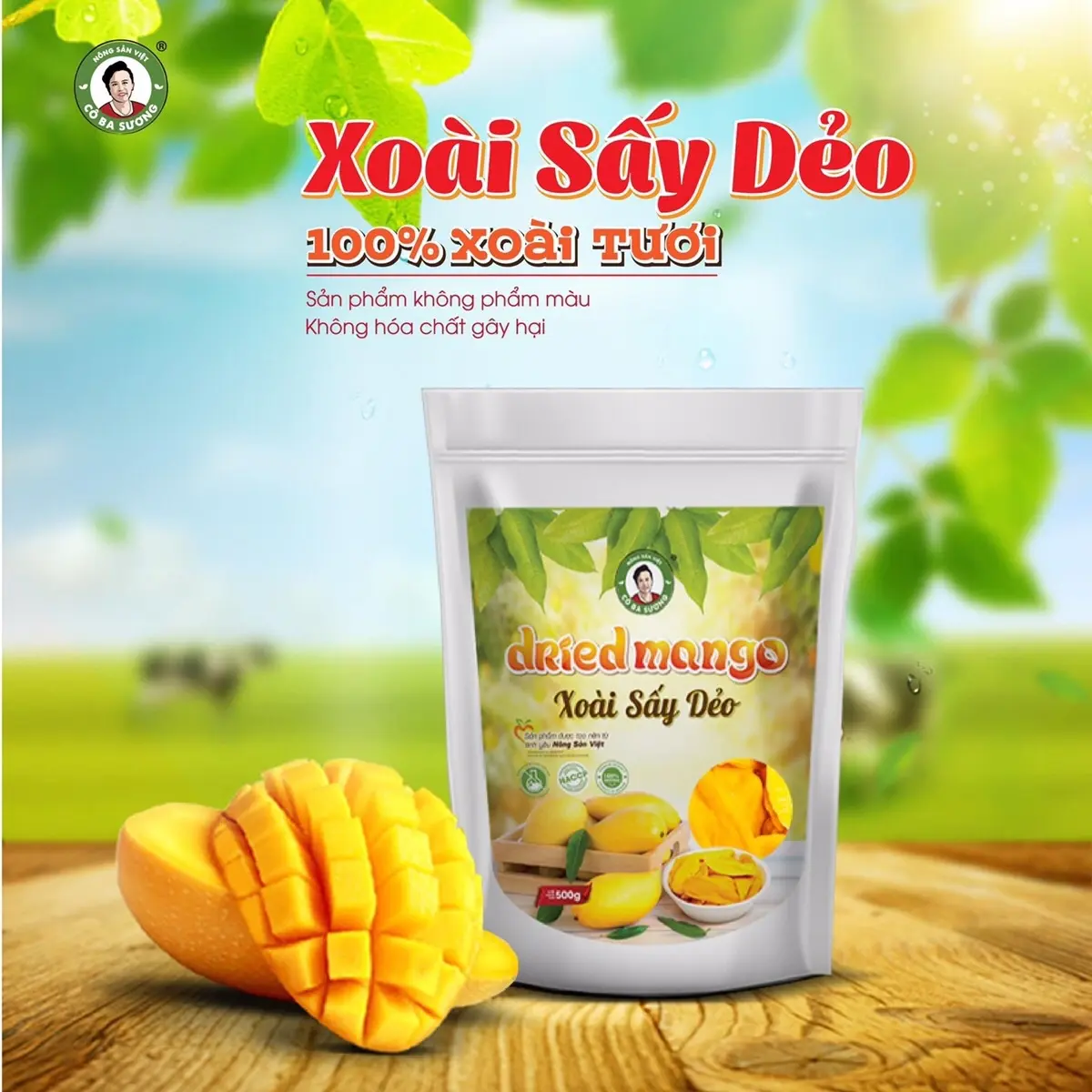 Xoài sấy dẻo Cô Ba Sương loại xuất khẩu (đặc biệt)