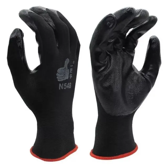 12 pair Rubber gloves  Black Protective Working Gloves Construction Gloves Multipurpose Stretchable