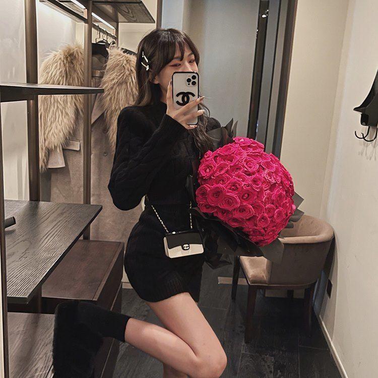 Product Introduction of Bộ Đồ Áo Len Dệt Kim, Phong Cách Người Nổi Tiếng Trên Internet Cùng Phong Cách, Dành Cho Nữ, Ôm Sát, Dày Dặn, Dài Tay, Thiết Kế Xoắn, Cạp Cao, Váy Bodycon, Bộ Hai Mảnh, Thích Hợp Cho Mùa Thu / Đông 17
