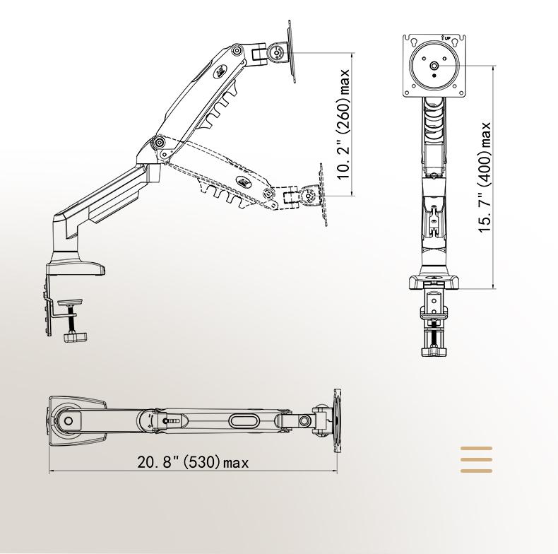 [NB F80] [17-30 inch] - [Giá treo màn hình máy tính đa năng] [Tay treo màn hình] - [Xoay 360 độ] monitor  arm 6