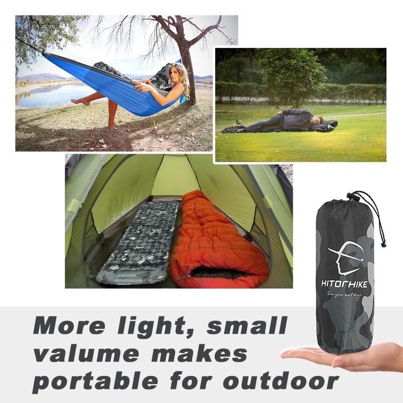 Product Introduction of Inflatable Sleeping Mat with Pillow, Light Weight Inflatable Camping Bed with Storage Bag, Moisture-proof Cushion, Fast Filling Beach Mat with Pillow, Camping & Hiking Equipment 3