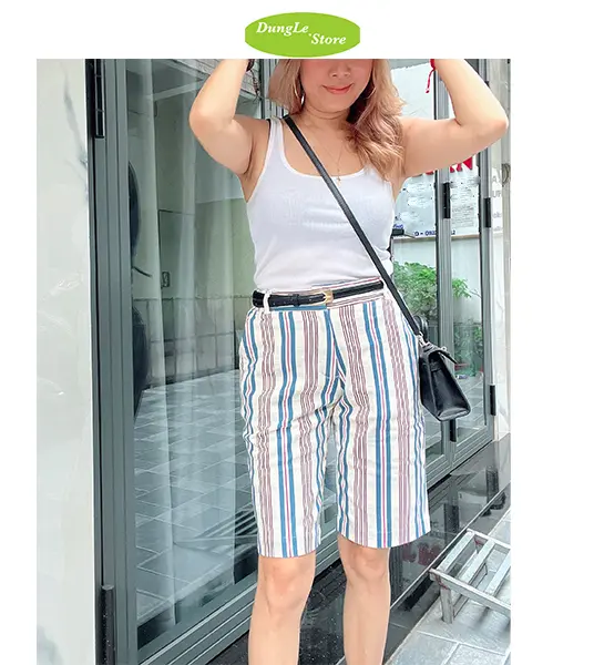 Quần ngố Nữ - Chất kaki co giãn -form ôm lưng thun ở sau dễ mặc Women 0