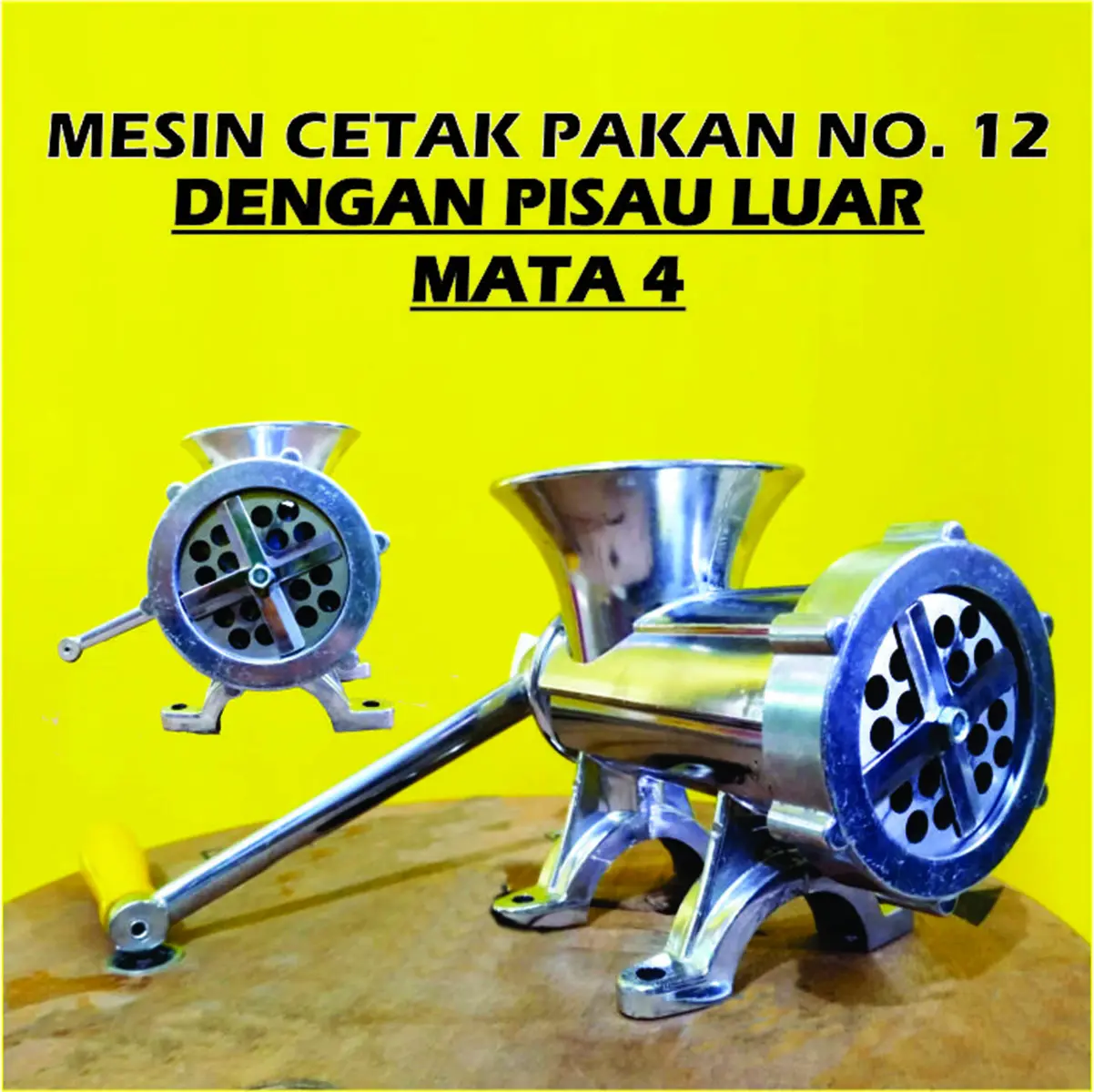 Mesin Cetak Pelet No.12 Pemotong Luar Mata 4 Mesin Pelet Ayam Ikan Burung