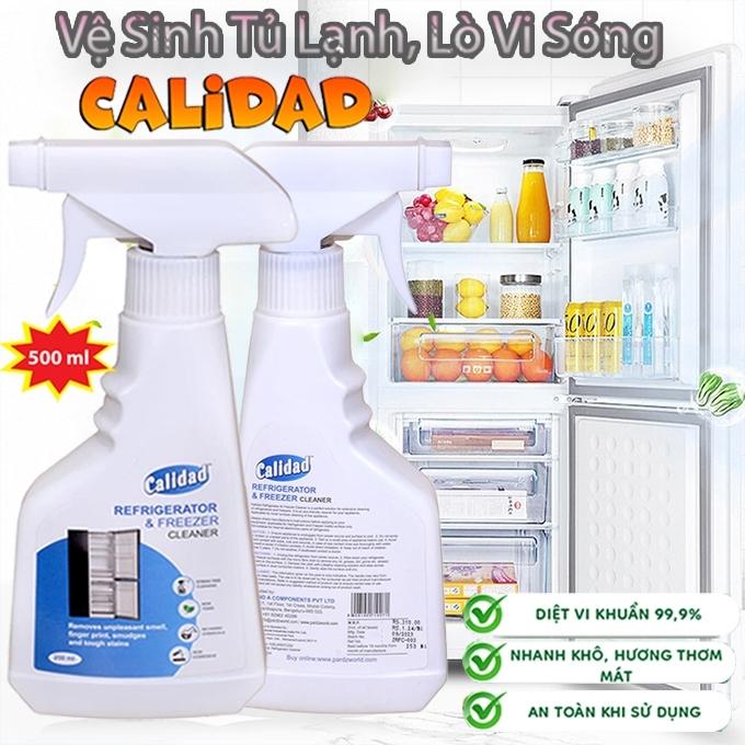 Chai Xịt Vệ Sinh Tủ Lạnh Lò Vi Sóng CALIDAD 500ml Vệ Sinh Khử Mùi Khử Khuẩn Hiệu Quả - Công Nghệ Nano Bạc Châu Âu Làm Sạch