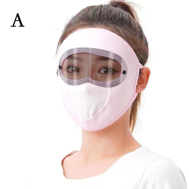 Product Introduction of Breathable Sunscreen Mask With Hat Brim Ice Silk Sunshade Men Women Cycling Cover Full Face Mask 22