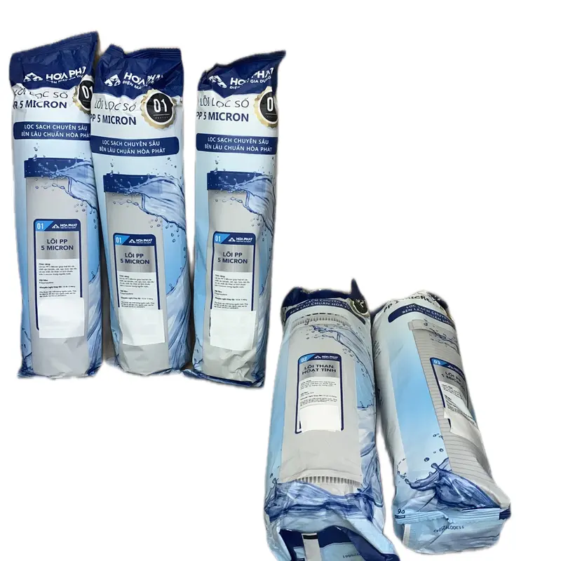(Tặng tay công mở ) Bộ 5 lõi lọc nước Hoà Phát bao gồm 3 lõi 1 , một lõi 2 than hoạt tính , lõi 3 PP 1 micromet dùng thay thế cho máy lọc nước RO sử dụng cốc lọc 10 inch, chức năng lọc tạp chất rong rêu bùn đất, mùi màu không tốt trong nước 8