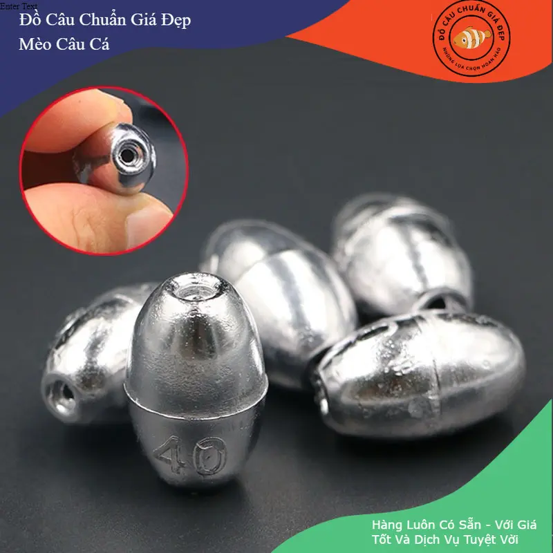 Chì Tròn Quả Trám, Chì Xuyên Tâm Câu Cá, Chì Không Bao Gồm Lõi Nhựa 0