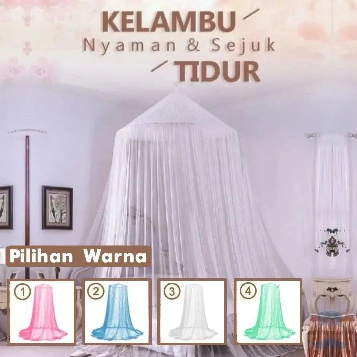 Kelambu Gantung Bulat Anti Nyamuk Serangga  Besar Kelambu Tidur Tempat Tidur Jaring Murah KG