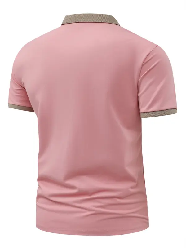 Men's Wing Print Polo Shirt, Regular Fit Casual Short Sleeve Collared Top for Summer, Fashion Men's Clothes for Daily Wear 7