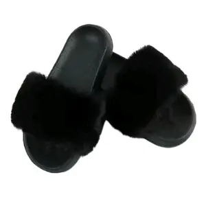 sandal cewe sol karet bulu korea halus tebal lembut