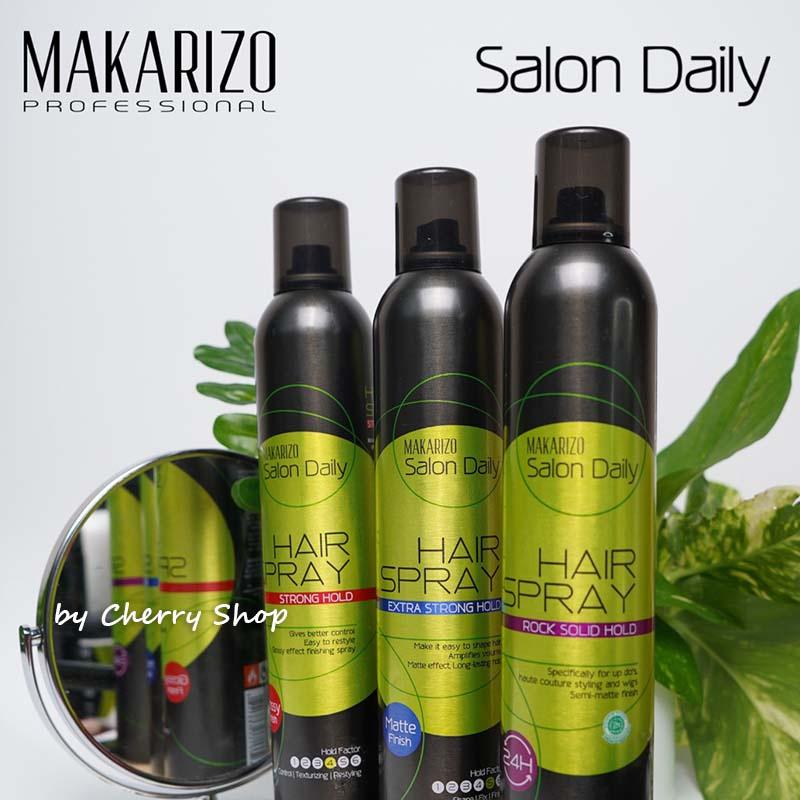 [376ML] [BPOM] Makarizo Professional Salon Daily Hair Spray Strong Hold | Extra Strong Hold | Rock Solid Hold | Texturizing Mousse 376 ml
