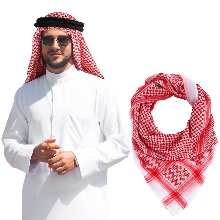 Khăn Trùm Đầu Ả Rập, Khăn Quàng Vuông Jacquard, Bán Chạy, Dành Cho Nam Giới, Được Sản Xuất Tại Các Nhà Sản Xuất Dubai Và Ả Rập Xê Út, Khăn Trùm Đầu Chiến Thuật Sa Mạc Al-Arafah Choàng Cổ