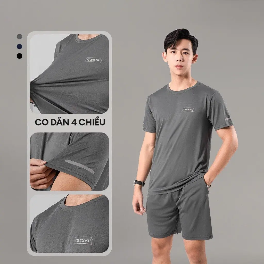 ( CÓ BIGSIZE 95KG) Bộ Thể Thao Nam mùa hè Tay Ngắn Chất Liệu vải Thun Lạnh Mềm mịn
