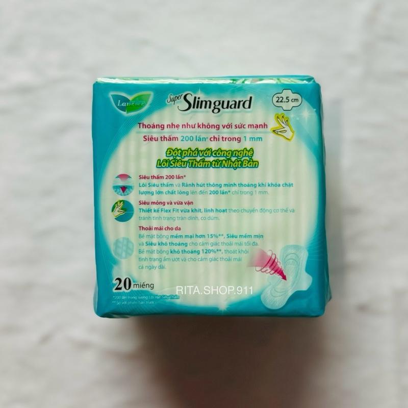 [COMBO 02 GÓI BVS] Băng Vệ Sinh Laurier Super SlimGuard Siêu Mỏng Bảo Vệ 1mm 22.5cm 20 Miếng Women 2