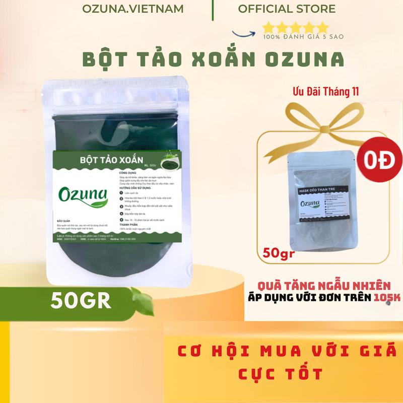 ( Mua từ 3 gói 50gr nhận kèm 1 combo dụng cụ đắp mask) Bột tảo xoắn 50gr đắp mặt nạ Skincare Kem Face Làm Đẹp Da Dưỡng Ẩm Da mask  sheet