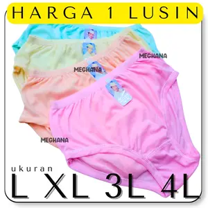(L XL 3L 4L 5L) 12 PCS CELANA DALAM WANITA 1 LUSIN GROSIR CD WANITA ( HYGET POLOS )