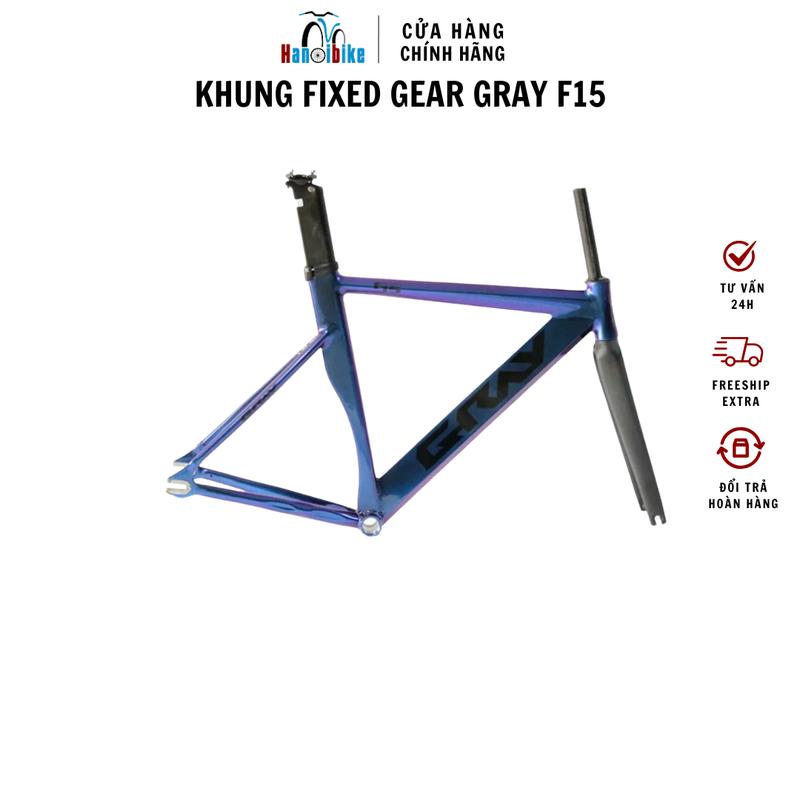 Khung xe đạp Fixed Gear Gray F15