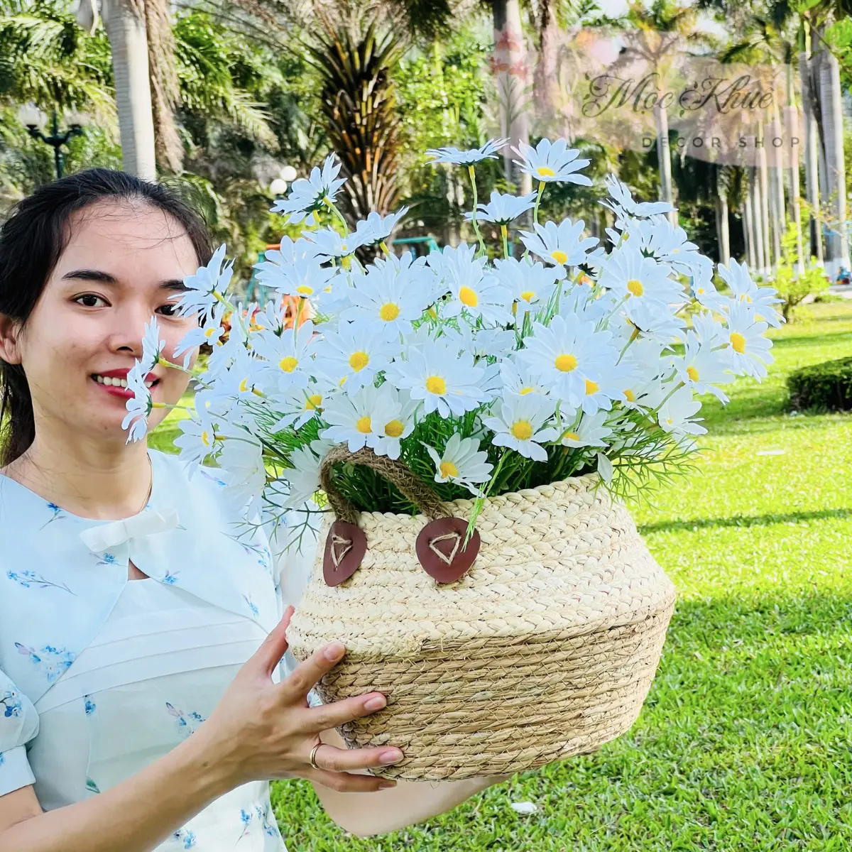 (Mộc Khuê Decor) - Hoa giả- Hoa cúc họa mi Hà Lan siêu đẹp - Đồ trang trí Decor, Decor Phòng Trang Trí Nhà