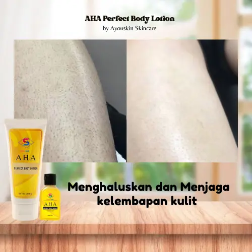 AHA Body Lotion Menghaluskan Kulit Kering dan Kasar - Losion Pelembab Kulit Kering, Perawatan Kulit Kering & Kasar [Bpom] Mencerahkan Vitamin 2