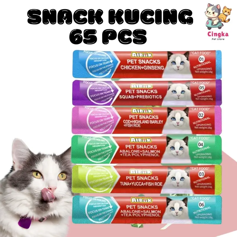 Snack kucing creamy 1 kg 65 pcs Bestseller Cingka natural 24 bulan 2