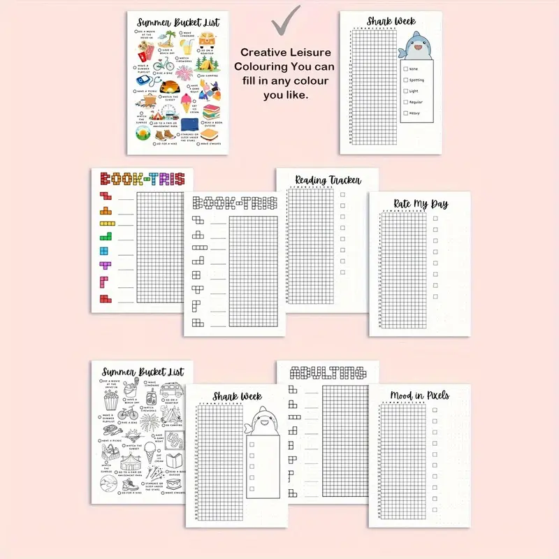 Bullet Journal Game, 1 Count Portable Journal Notebook, Journal Notebook for Home School Office Dormitory 5