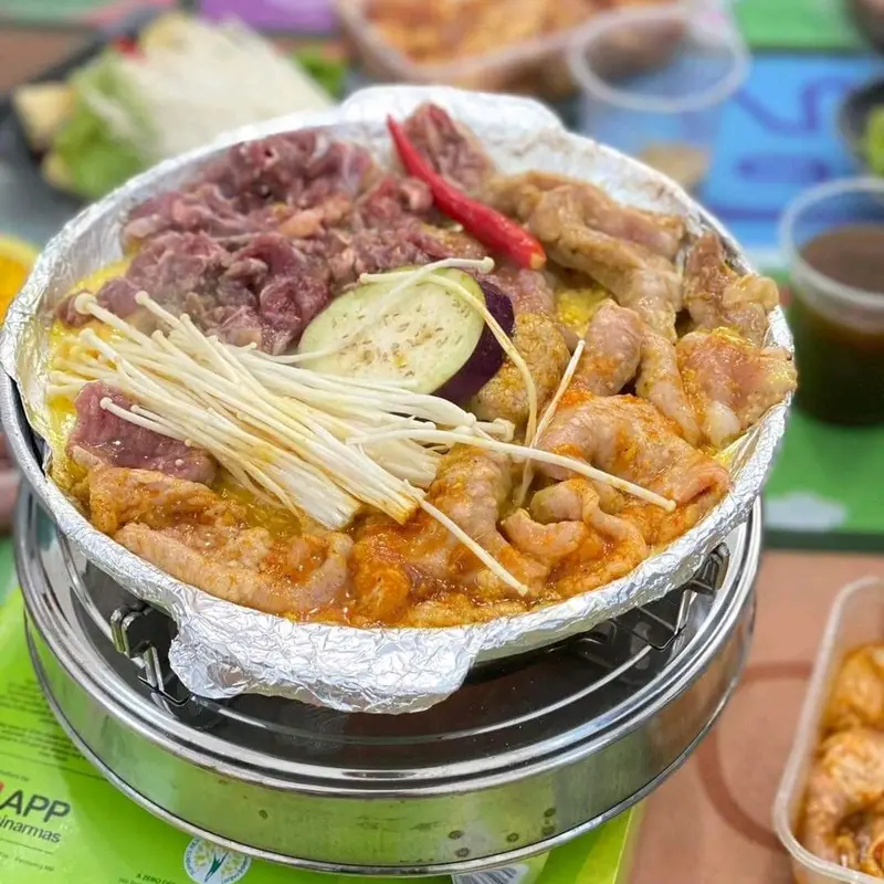 bếp nướng cồn kèm chảo gang 1