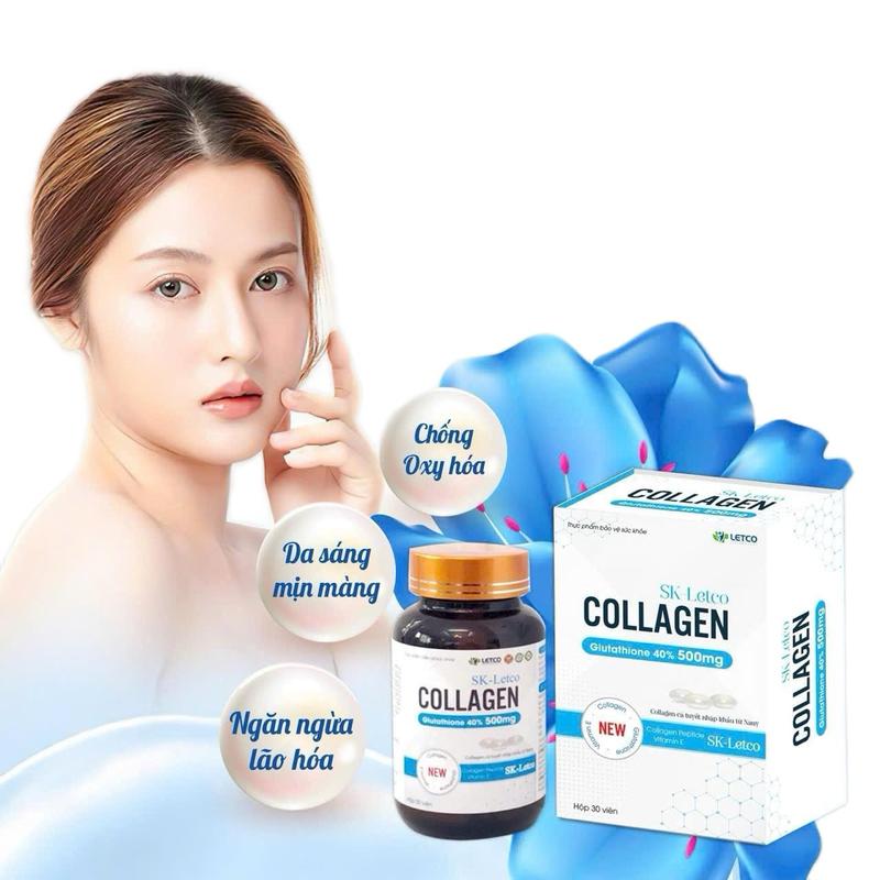 Viên uống đẹp da COLAGEN hỗ trợ sáng da, mờ thâm nám sạm da, hạn chế lão hoá trên da - 1 hộp 30 viên( mua 2 tặng 1 ddvs PH care 125 ml)