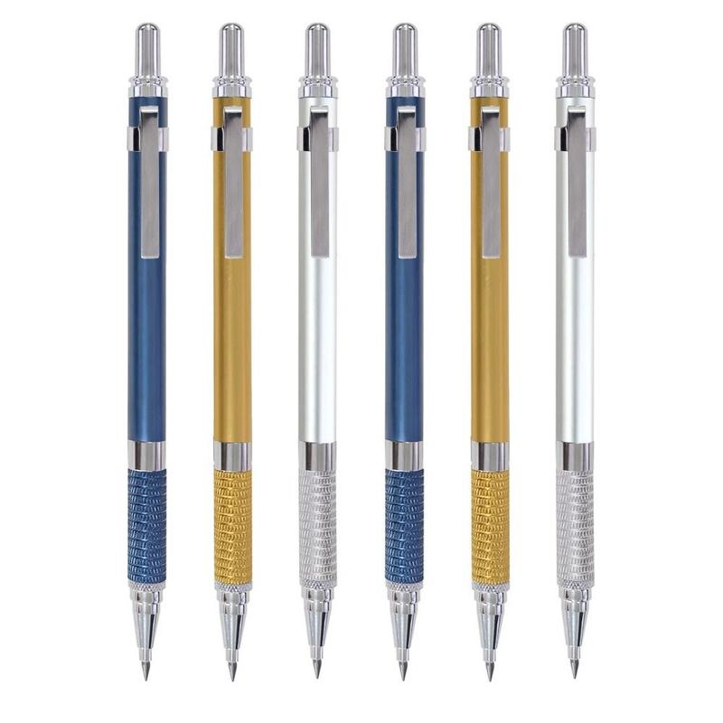 Bút chì Cơ kim loại, thiết kế đơn giản, trọng lực thấp, 2,0MM, bút chì đẩy, bút chì di chuyển, thích hợp cho đồ dùng văn phòng và trường học 1