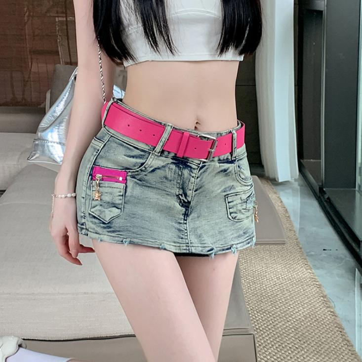 Chân Váy Denim Cổ Điển Phong Cách Cổ Điển Mỹ Dành Cho Nữ, Trang Phục Mùa Hè, Co Giãn Gợi Cảm, Ôm Vừa Vặn, Chân Váy Tôn Dáng 2