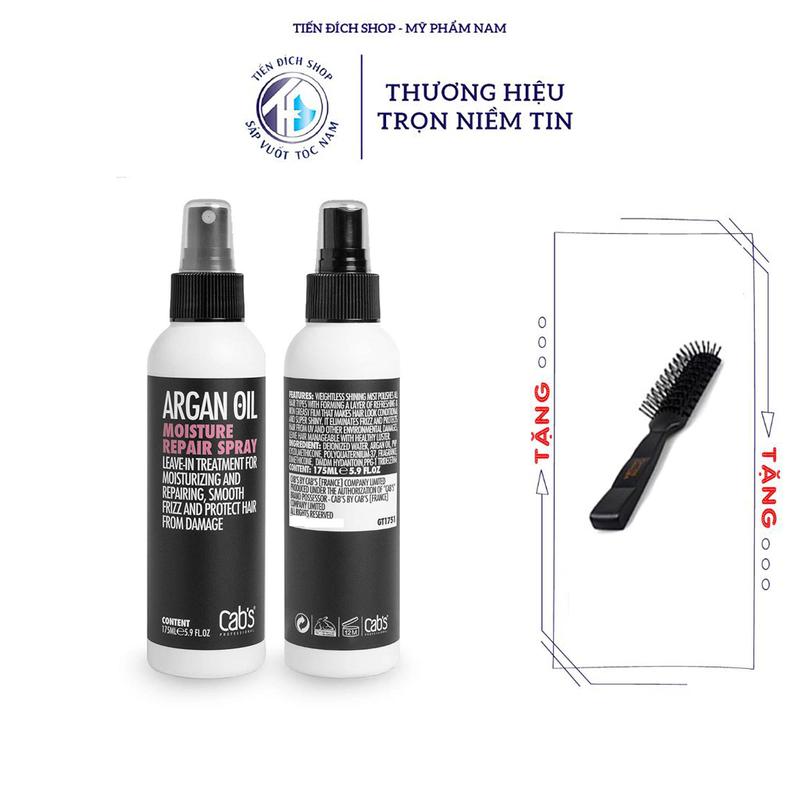 Tinh dầu dưỡng tóc & Prestyling CAB’S Argan Oil 175ml chính hãng CABS Pháp + Tặng lược sấy tạo kiểu tóc Chaoba nam Nữ Women