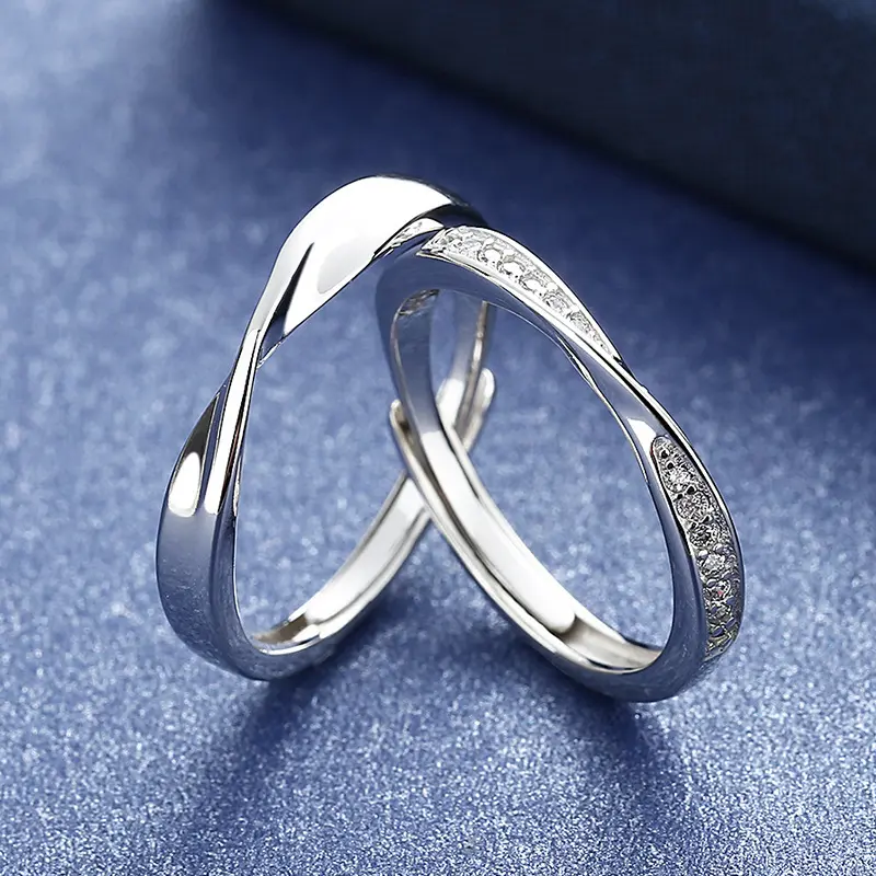 Cincin Pasangan, Rekaan Mobius, Fesyen, Sesuai untuk Wanita, Cincin Hari Valentine 520, Gaya Selebriti Internet, Cincin Terbuka Mudah, Hadiah Qixi, Sesuai untuk Ulang Tahun Perkahwinan dan Hadiah Pertunangan, Dibungkus dengan Indah Jewelry Rings