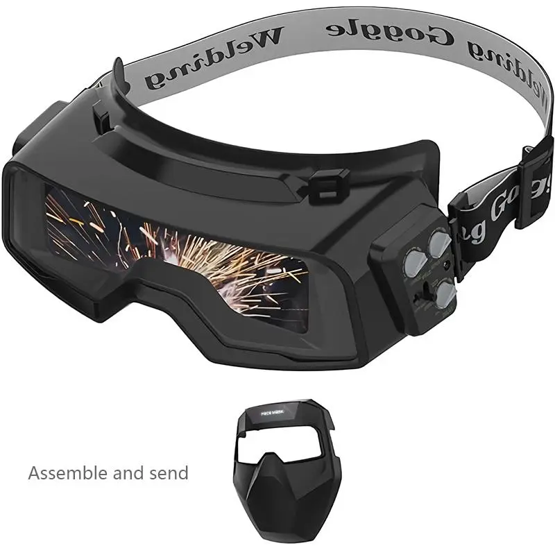 True Color Auto Darkening Welding Goggles, Multifunctional Welding Goggles with Mask Wide Shade 4/9-13, Wide Shade Welding Goggles for Cutting, Grinding