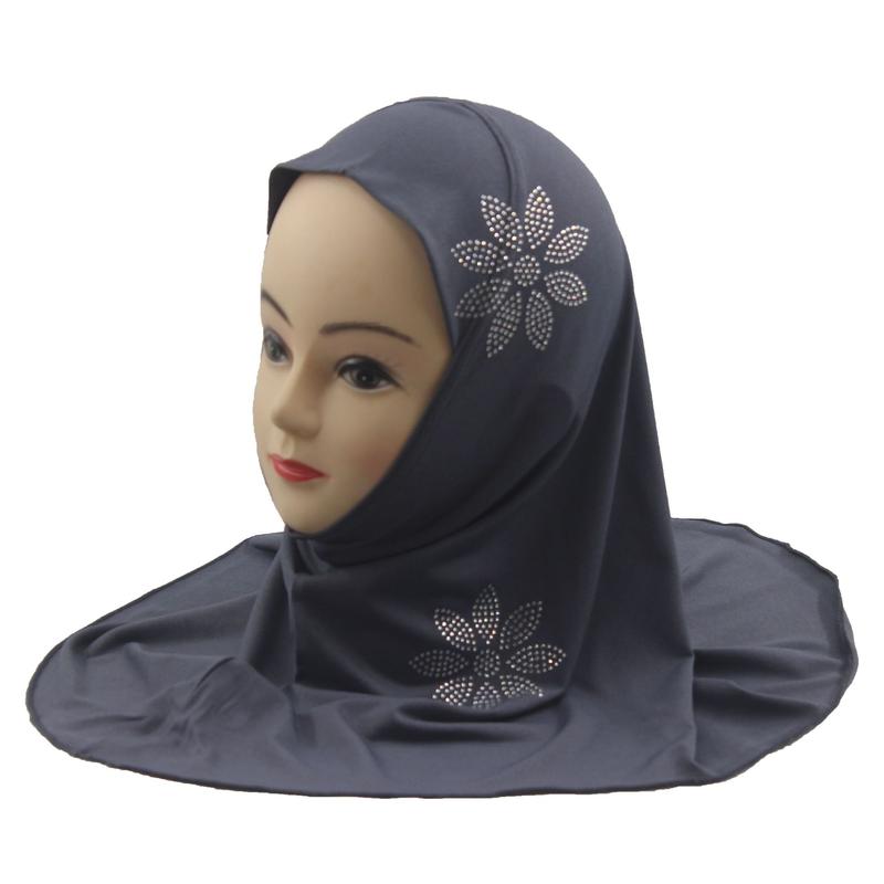 4 to 8 Years Old Little Girls' Rhinestone Hat Malay Scarf Headscarf  H002 0