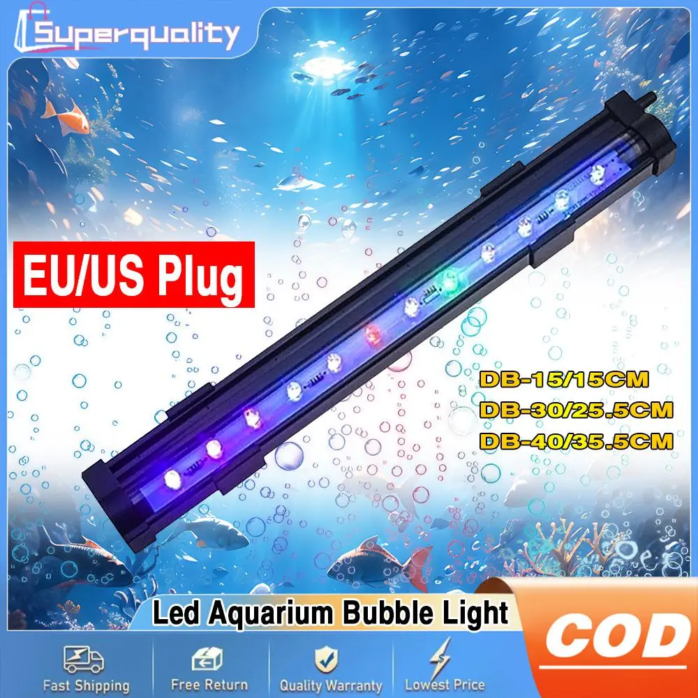 Fish Tank LED Bubble Light Aquarium Colorful Light Color Changing Bubble Light Waterproof Aquarium