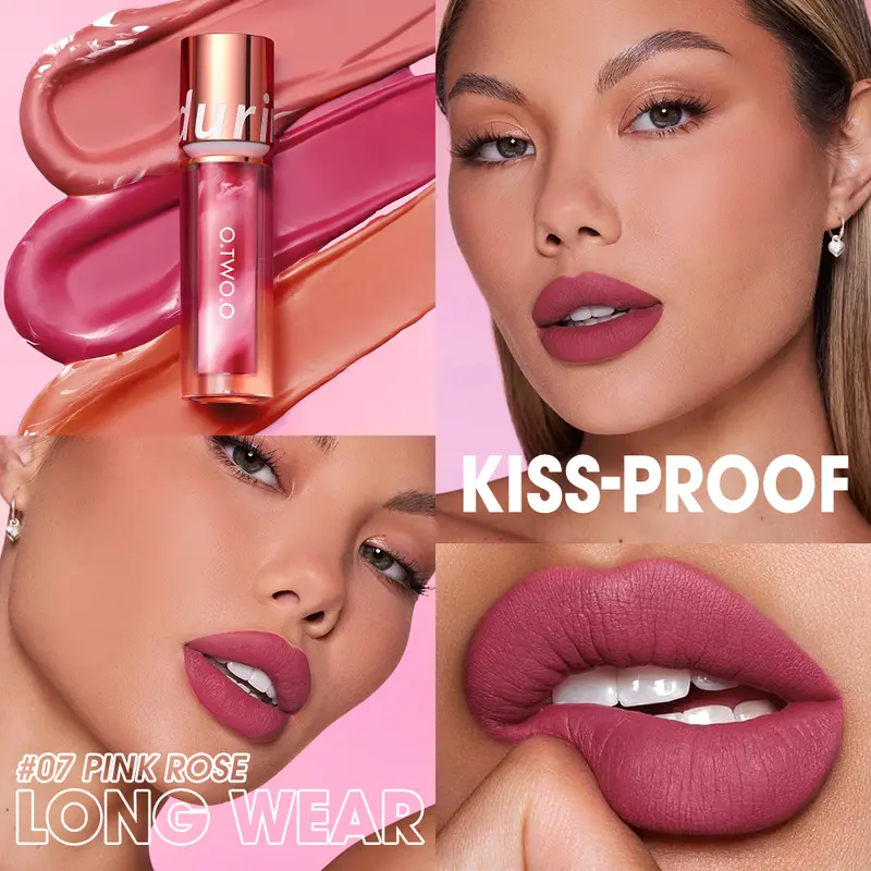 【Barang Wajib】O.TWO.O Lip Tint Matte Velvet Long Lasting Waterproof Ultra Stay Lolepop Lipgloss Smooth Lightweight NON-STICK CUP(Need to Wait For Drying) Lip Makeup High Pigmentation Gloss Lipstick Liptint 6