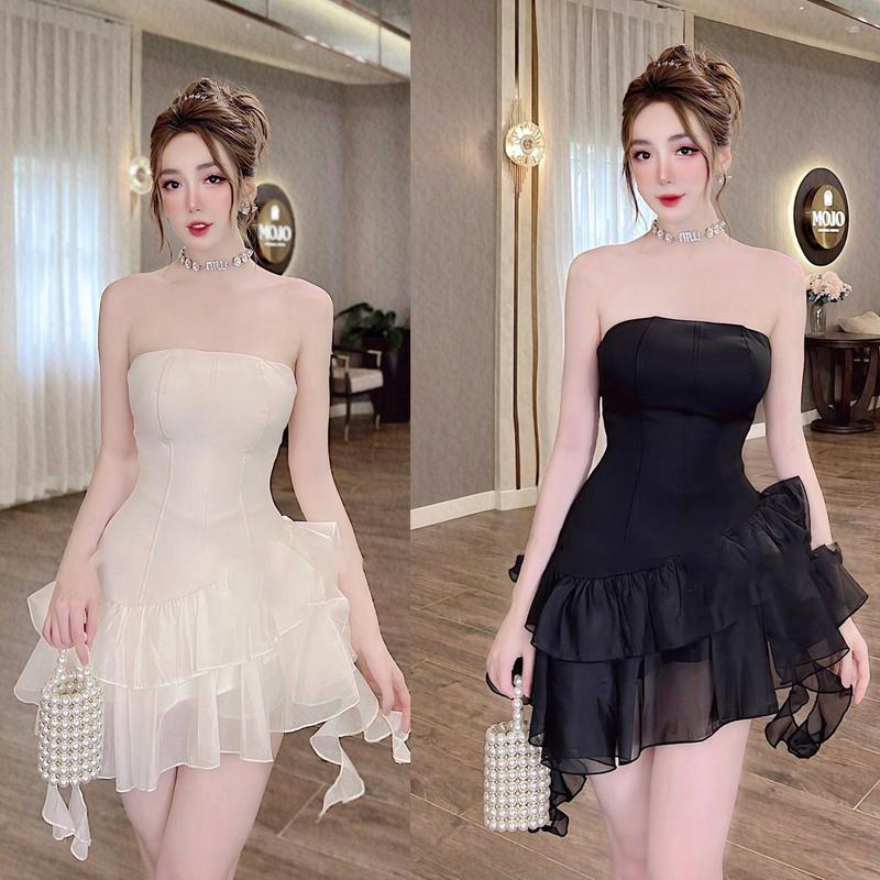  KC1487 Đầm Cúp Ngực dự tiệc Tafta Phối Tơ Tôn Dáng Nữ Dress Đầm Váy Sang Chảnh Cao Cấp 