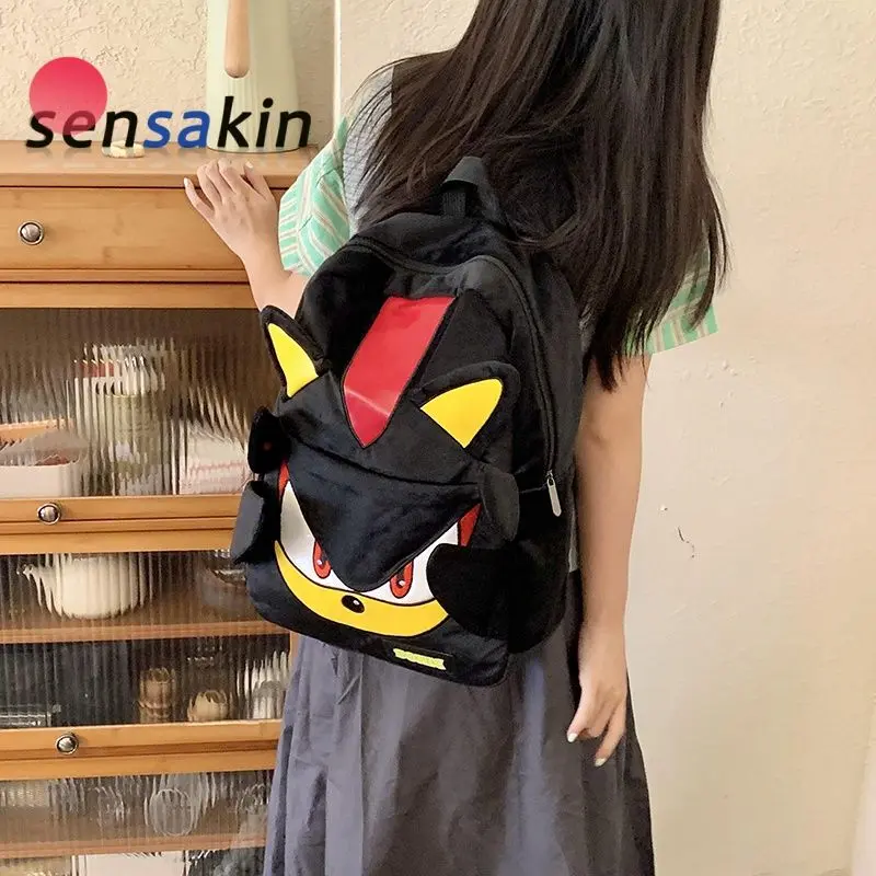 Ba lô Thương hiệu Sonic Sensakin Hợp Xu hướng dành cho nam giới, Ba lô hoạt hình dễ thương, Dung lượng lớn, Thích hợp cho học sinh trung học và đại học, Túi đi học, Bộ sưu tập 25000 người, Năm 2025
