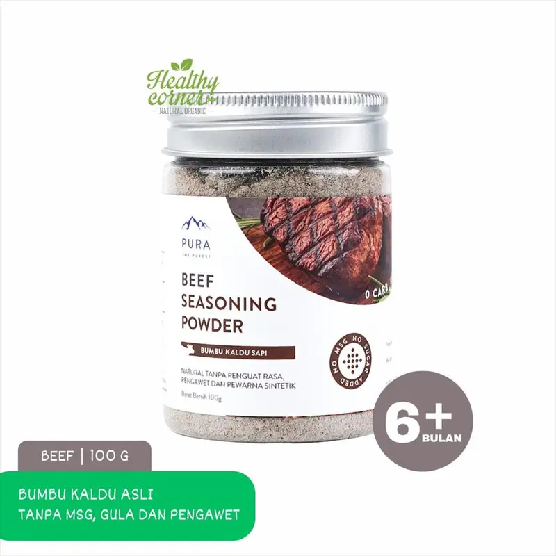 PURA Seasoning Kaldu Sapi Asli Non MSG Kaldu MPASI Beef Powder 100g 1