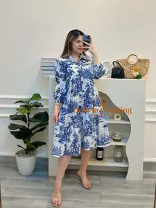 Delivia - Midi Dress Viora Button Crincle 7583-10