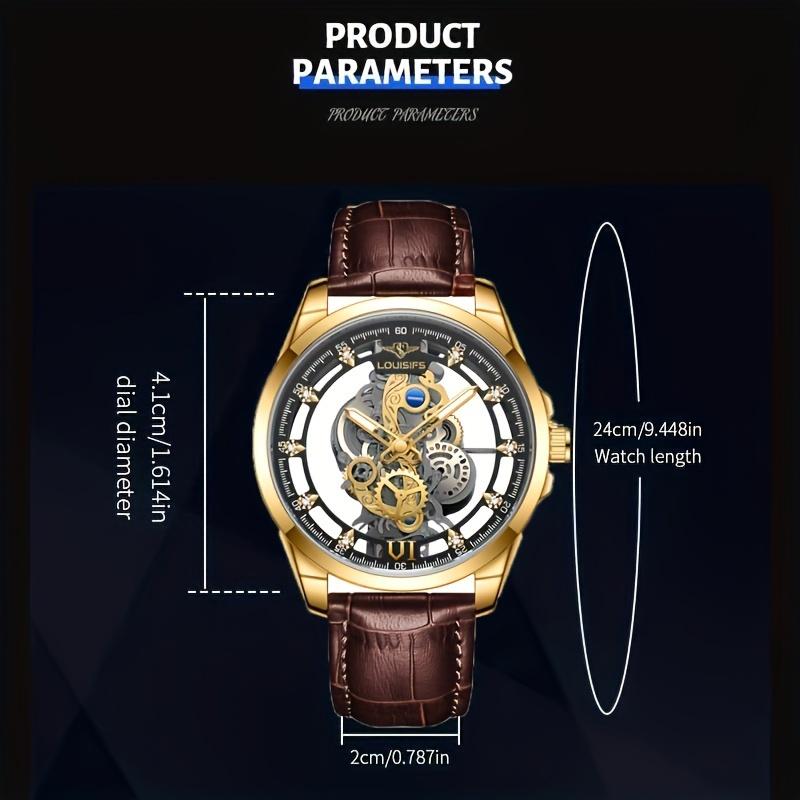 2024 New Genuine Men's Quartz Watch Double-Sided Hollow Quartz Men's Watch Business Watch Luminous Watch 1