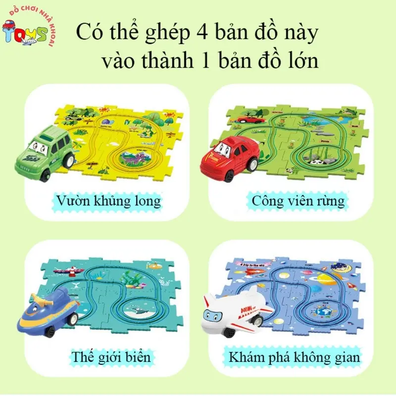 Đồ Chơi Đường Ray Lắp Ráp Xe Ô Tô Cảm Biến Tự Chạy Nhiều Chủ Đề Cho Bé 2