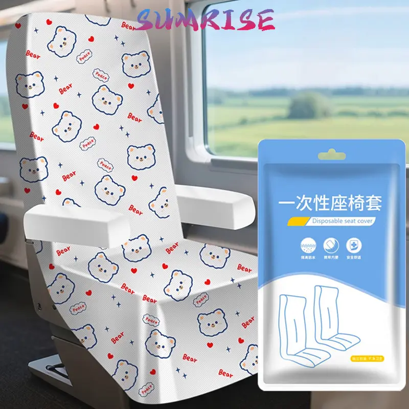 3pcs Pelindung Kursi Bus & Mobil Non-Woven Seat Cover Disposable Praktis untuk Perjalanan Jarak Jauh dan Daily Use