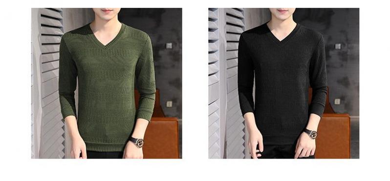 Product Introduction of Áo Thun Dài Tay, Dành Cho Nam Giới, Mùa Xuân Và Mùa Thu, Áo Len Trẻ Trung, Cổ Chữ V, Mỏng, Quần Áo Mùa Thu, Thường Ngày Bên Trong, Có Cổ Áo Gà, 2022 15