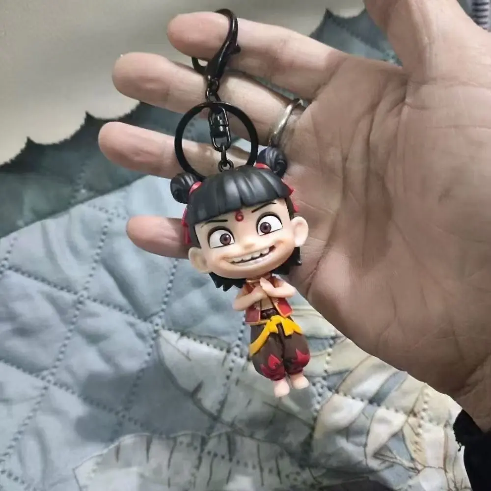 Key Holder Chinese Traditional Mythology Nezha 2 Doll Keychain Backpack Hanging Anime Movies Ao Bing Key Ring Cartoon Bag Charm Cartoon Figures Pendant Boys/girls