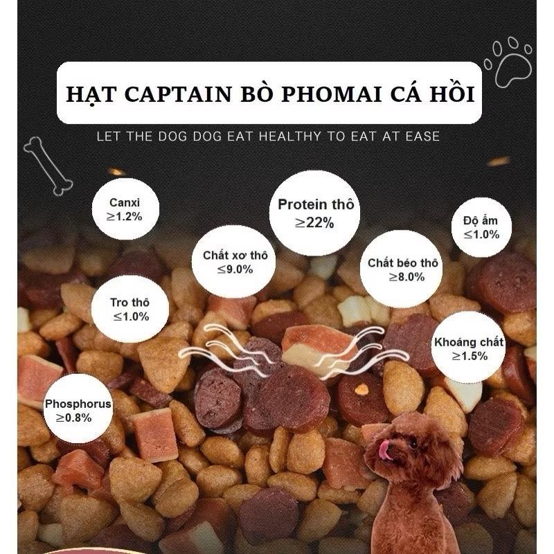 1kg Thức ăn captain mix thịt bò gà phomai cá hồi, thịt bò cho chó (túi chiết) dog food