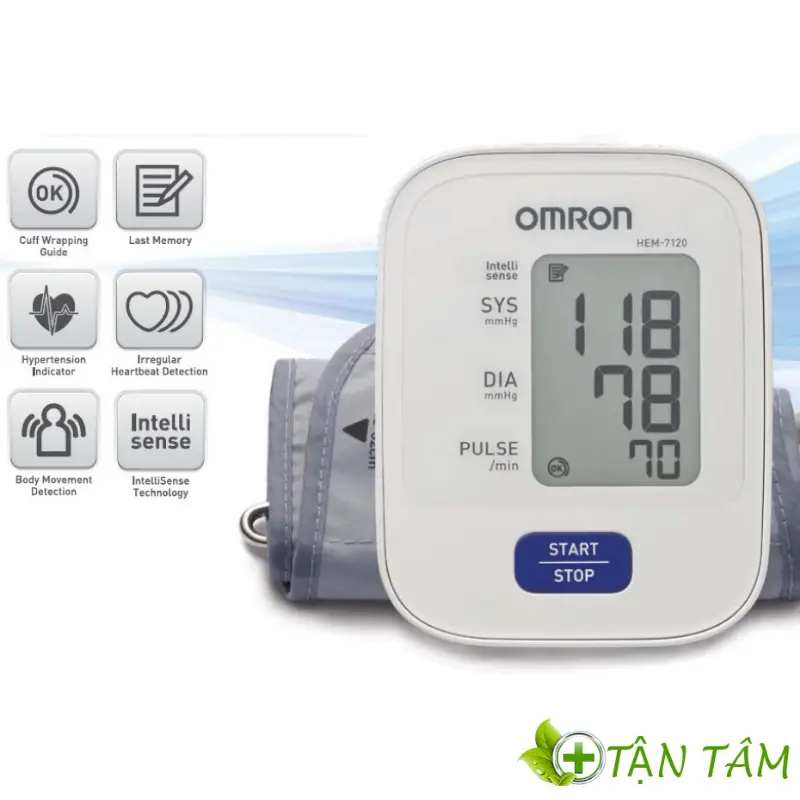 {0522}    ( Big Sale 2023 ) Máy Đo Huyết Áp Bắp Tay OMRON HEM-7120 Chính Hãng - Thiết Bị Đo Huyết Áp Nhịp Tim Chính Xác Nhật Bản Công Nghệ LTEELIENSE Cho Kết Quả Nhanh Máy Đo Huyết Áp Arm Style Có giọng Nói Tiếng Việt Nhịp Tim Tự Động