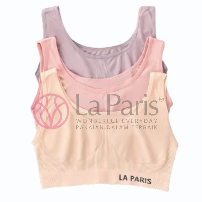 Miniset Bra Rajut Polos Tanpa Busa Miniset Rajut Sport Bra Spandex Halus Lembut Adem Miniset Impor La Paris S017 S018 526 529 2