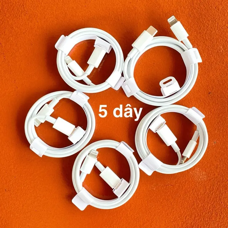 Combo 5 Dây Cáp Sạc Nhanh 20W - Bền Bỉ, Ổn Định | Dài 1M - Đầu Type-C Và Lightning | Dùng Cho ip 6 - 14 Prm